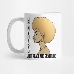 Unbothered Gold Afro Black Queen Anointing Mug